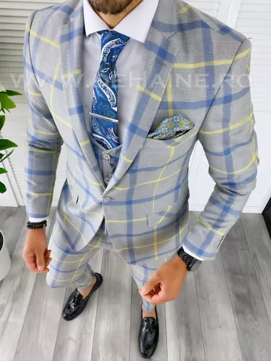 Costum barbati slim fit + Vesta B5379 126 -5 E~